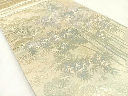 平和屋着物◎両面 六通柄袋帯 錦袋嵯峨野 金銀糸 正絹 逸品 BAAV2848hj