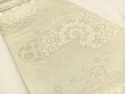 平和屋着物◎両面 六通柄袋帯 錦袋嵯峨野 金銀糸 正絹 逸品 BAAV2848hj