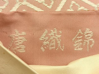 平和屋着物●六通柄袋帯　唐織　扇能衣小花文　金糸　正絹　逸品　BAAV2851hj