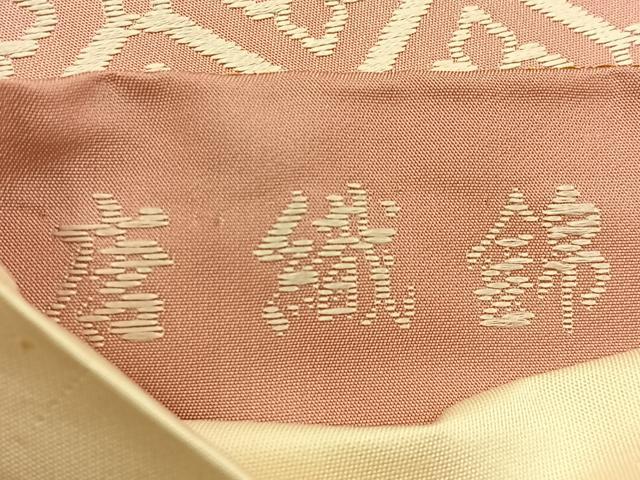 平和屋着物●六通柄袋帯　唐織　扇能衣小花文　金糸　正絹　逸品　BAAV2851hj