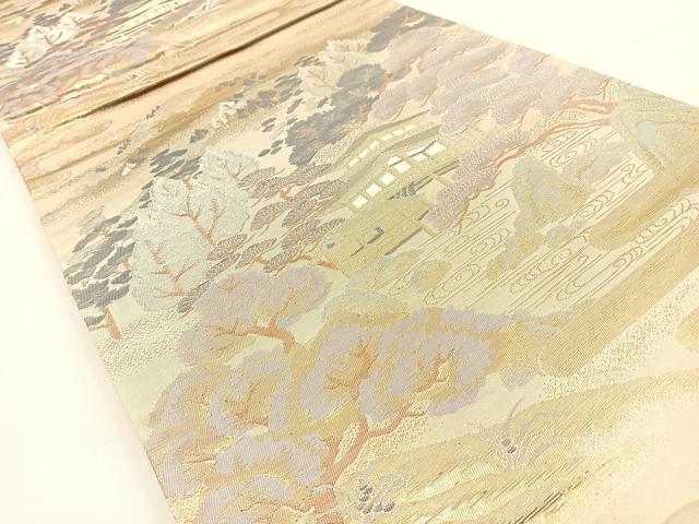 平和屋着物◎六通柄袋帯 京名所 プラチナ二重箔 正絹 逸品