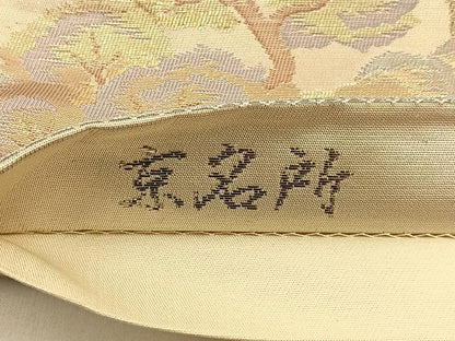 平和屋着物◎六通柄袋帯　京名所　プラチナ二重箔　正絹　逸品　BAAV2855hj