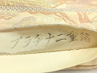 平和屋着物◎六通柄袋帯　京名所　プラチナ二重箔　正絹　逸品　BAAV2855hj