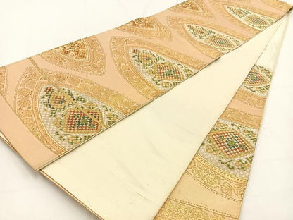 平和屋着物◎六通柄袋帯　宝相華　金銀糸　正絹　逸品　BAAV2862hj