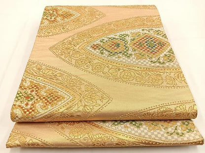 平和屋着物◎六通柄袋帯　宝相華　金銀糸　正絹　逸品　BAAV2862hj