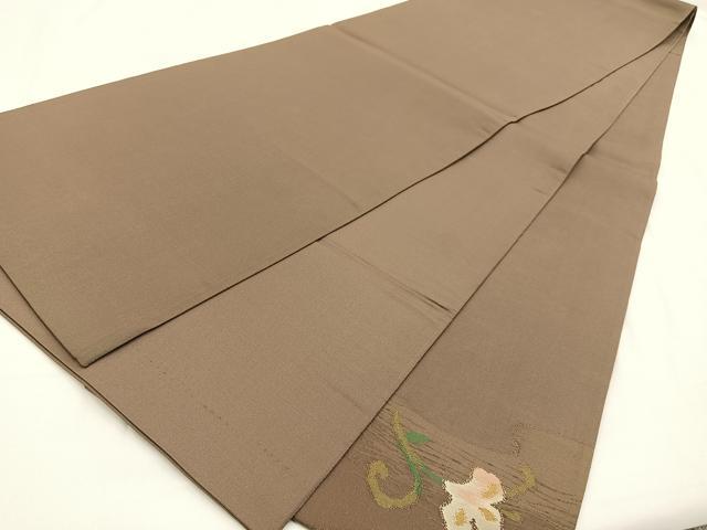 平和屋着物◎太鼓柄袋帯　すくい織　花唐草文　金糸　正絹　逸品　BAAV2895hj