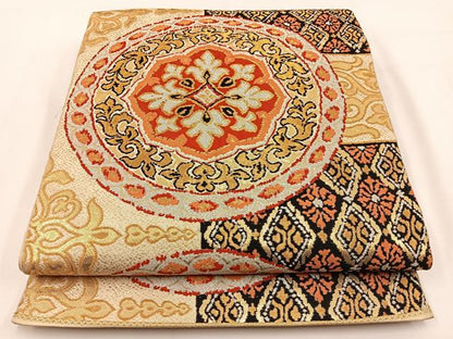 平和屋着物◎六通柄　本袋帯　宝相華　金銀糸　正絹　逸品　BAAV2908hj