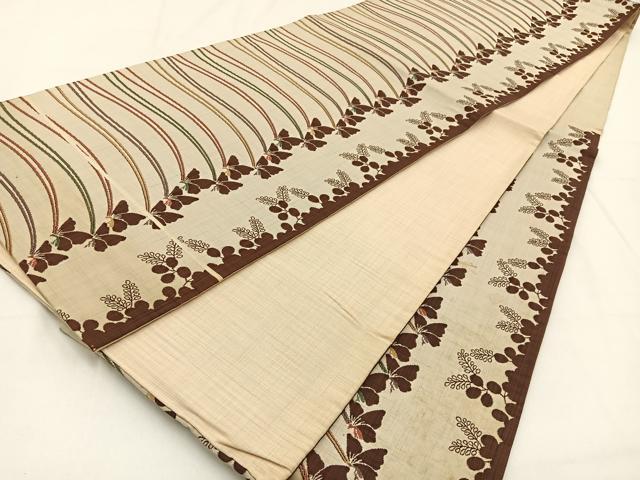 平和屋着物●六通柄袋帯　螺鈿錦　いろは歌　陶器花蝶文　金糸　正絹　逸品　CABB0687hy 平和屋着物◎六通柄袋帯 陶漆 舞蝶文 正絹 逸品 BAAV2909hj