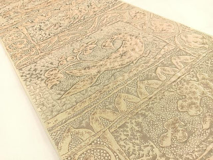 平和屋着物◎六通柄　本袋帯　ふくれ織　横段花文　金糸　正絹　逸品　BAAV2910hj