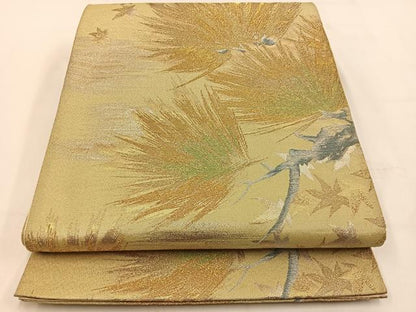 平和屋着物◎六通柄袋帯　松　金銀糸　正絹　逸品　BAAV2927hj
