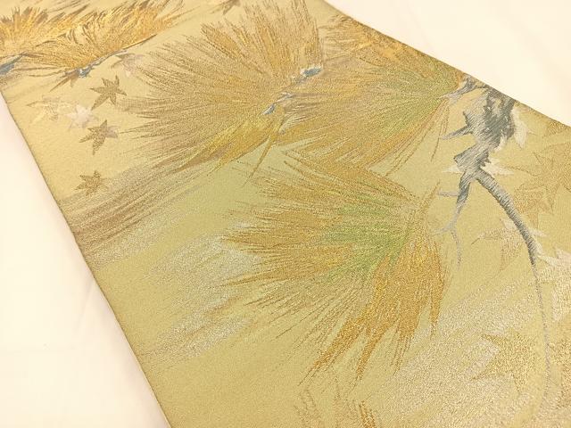 平和屋着物◎六通柄袋帯　松　金銀糸　正絹　逸品　BAAV2927hj