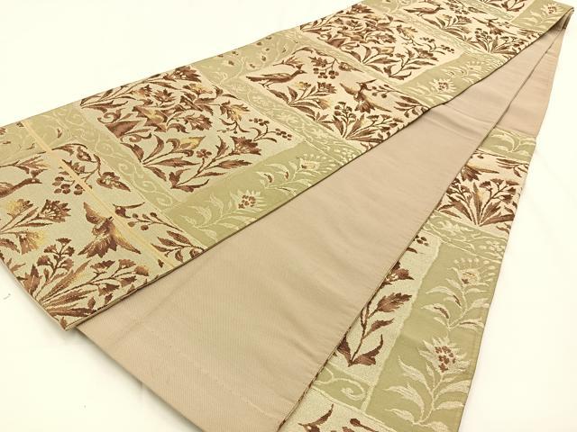 平和屋着物◎六通柄袋帯 花鳥文 金糸 BAAV2937hj