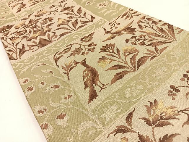 平和屋着物◎六通柄袋帯 花鳥文 金糸 BAAV2937hj