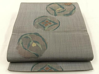 平和屋着物◎六通柄袋帯　花丸文　正絹　逸品　BAAV2943hj