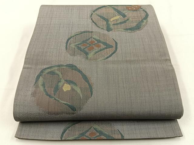 平和屋着物◎六通柄袋帯　花丸文　正絹　逸品　BAAV2943hj