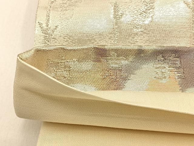 平和屋着物◎六通柄袋帯　古京錦　樹林文　銀糸　二重引箔　正絹　逸品　BAAV2954hj