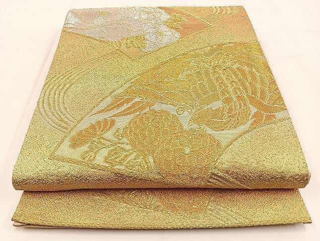 平和屋着物◎六通柄袋帯　地紙鳳凰花文　金銀糸　正絹　逸品　BAAV2957hj