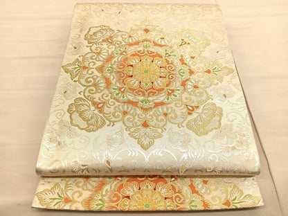 平和屋着物◎六通柄袋帯 唐織 宝相華 金銀糸 やまとオリジナル 正絹 逸品 BAAV3053hv