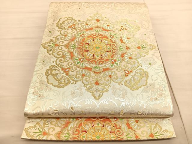 平和屋着物◎六通柄袋帯 唐織 宝相華 金銀糸 やまとオリジナル 正絹 逸品 BAAV3053hv