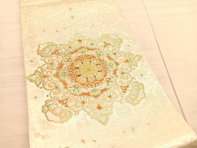 平和屋着物◎六通柄袋帯 唐織 宝相華 金銀糸 やまとオリジナル 正絹 逸品 BAAV3053hv