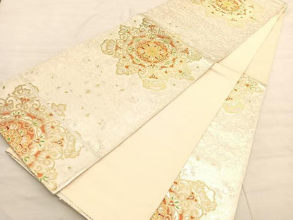 平和屋着物◎六通柄袋帯 唐織 宝相華 金銀糸 やまとオリジナル 正絹 逸品 BAAV3053hv