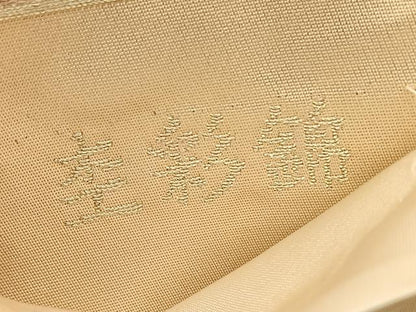 平和屋着物◎六通柄袋帯　杢彩錦　松皮菱亀甲花文　金糸　正絹　逸品　BAAV3144hv