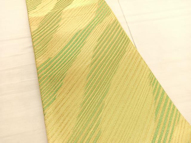 平和屋着物◎西陣　六通柄袋帯　斜線文　金糸　証紙付き　正絹　逸品　BAAV3146hv