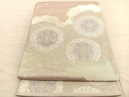 平和屋着物◎六通柄袋帯　唐織　雲取り宝相華　金銀糸　正絹　逸品　BAAV3293hv
