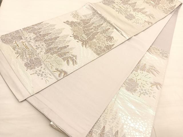 平和屋着物◎六通柄袋帯　唐織　風景文　金銀糸　正絹　逸品　BAAV3299hv