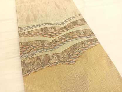 平和屋着物◎太鼓柄袋帯　青海波　金糸　正絹　逸品　BAAV3334hv