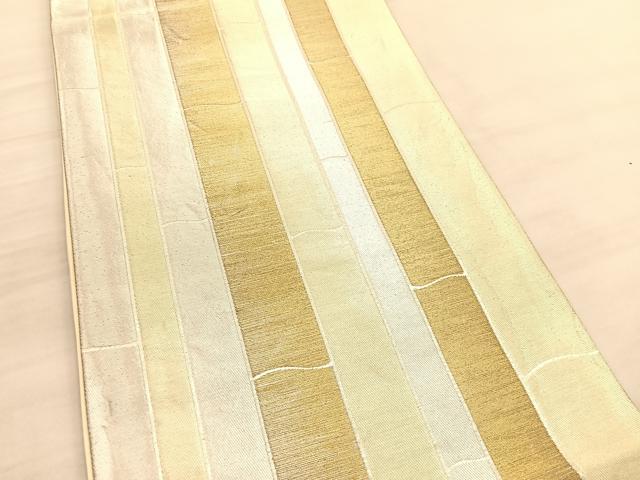 平和屋着物◎六通柄袋帯　竹　金銀糸　正絹　逸品　BAAV3347hv