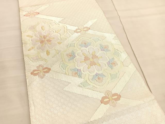 平和屋着物◎佐賀錦　太鼓柄袋帯　松皮菱花文　金銀糸　正絹　逸品　BAAV3361hv