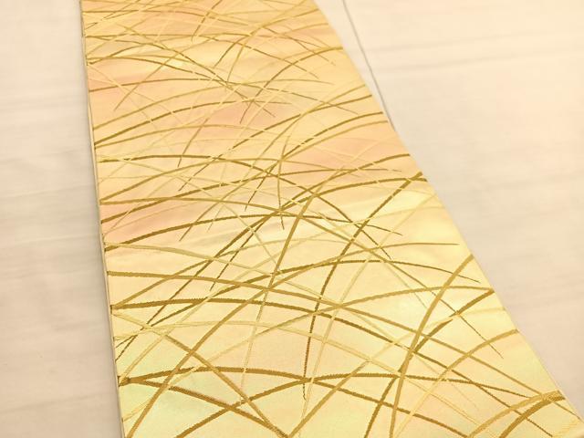 平和屋着物◎六通柄　本袋帯　唐織　芝草文　正絹　逸品　BAAV3370hv