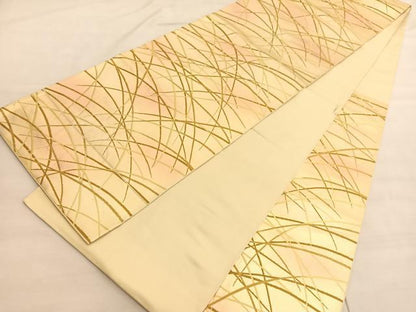 平和屋着物◎六通柄　本袋帯　唐織　芝草文　正絹　逸品　BAAV3370hv