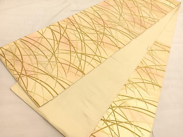 平和屋着物◎六通柄　本袋帯　唐織　芝草文　正絹　逸品　BAAV3370hv