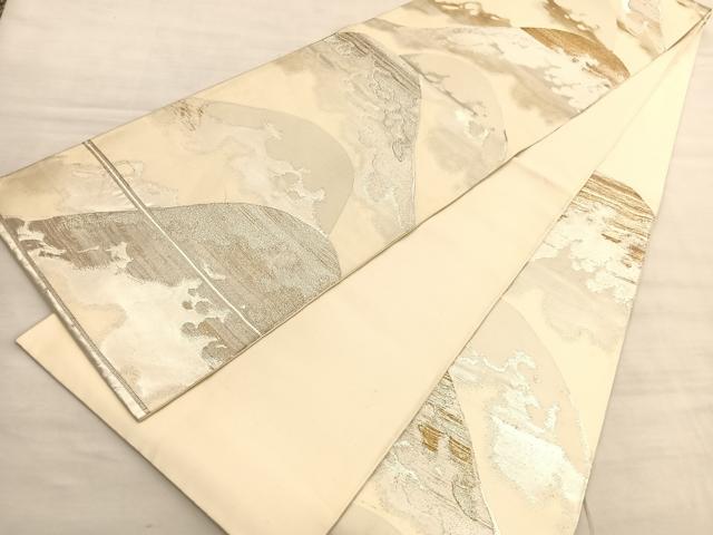平和屋着物◎六通柄袋帯　重山文　金銀糸　正絹　逸品　BAAV3376hv