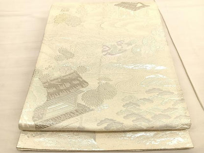 平和屋着物◎六通柄袋帯　唐織　大内華苑　九百プラチナ二重箔　正絹　逸品　BAAV3378hv