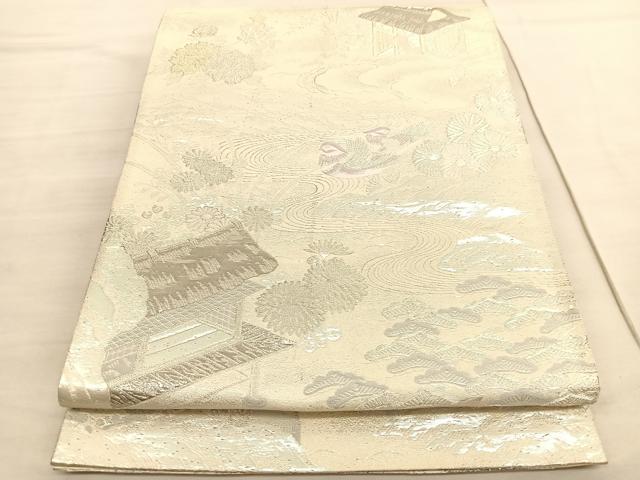 平和屋着物◎六通柄袋帯　唐織　大内華苑　九百プラチナ二重箔　正絹　逸品　BAAV3378hv