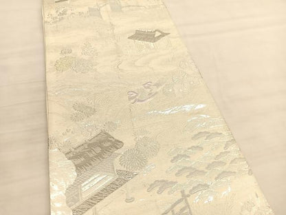 平和屋着物◎六通柄袋帯　唐織　大内華苑　九百プラチナ二重箔　正絹　逸品　BAAV3378hv