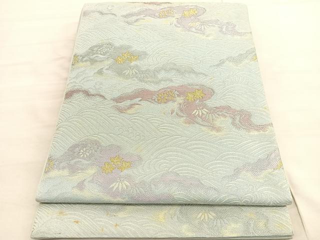 平和屋着物◎六通柄　京袋帯　唐織　立波花文　金銀糸　正絹　逸品　BAAV3381hv