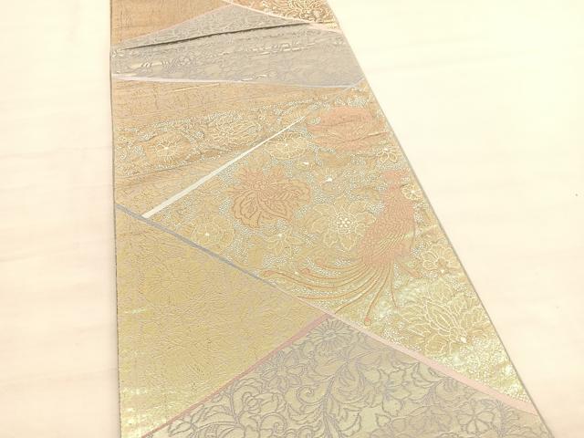 平和屋着物◎西陣 六通柄袋帯 鳳凰更紗花文 金糸 正絹 逸品 BAAV3389hv