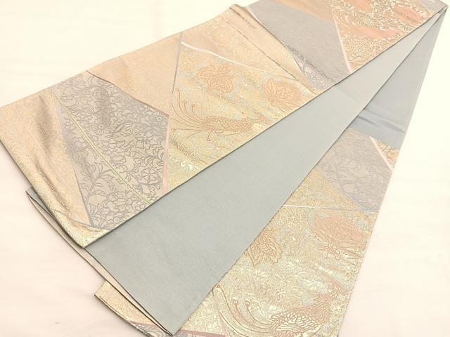 平和屋着物◎西陣 六通柄袋帯 鳳凰更紗花文 金糸 正絹 逸品 BAAV3389hv