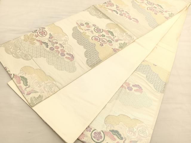 平和屋着物◎六通柄袋帯 唐織 慶長小袖文 金銀糸 正絹 逸品 BAAV3401hv