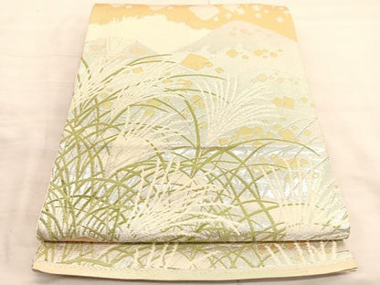 平和屋着物◎六通柄袋帯　唐織　薄箔散らし文様　金銀糸　正絹　逸品　BAAV3403hv
