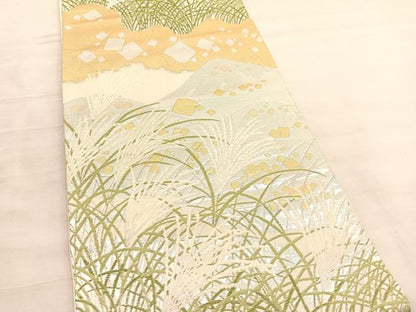 平和屋着物◎六通柄袋帯　唐織　薄箔散らし文様　金銀糸　正絹　逸品　BAAV3403hv