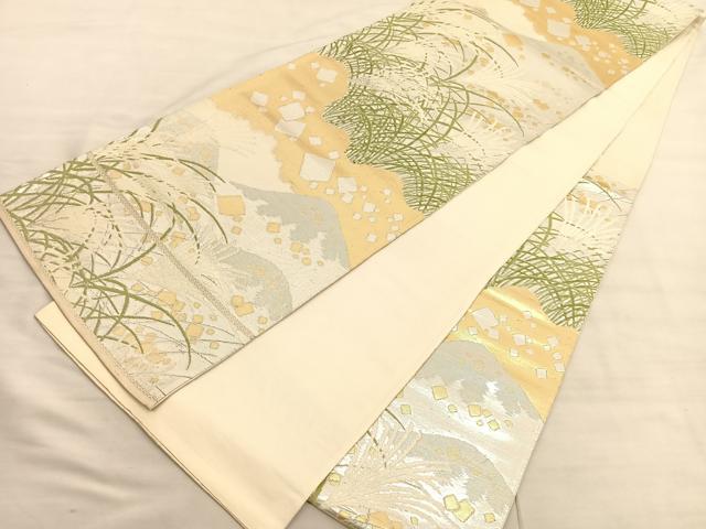 平和屋着物◎六通柄袋帯　唐織　薄箔散らし文様　金銀糸　正絹　逸品　BAAV3403hv