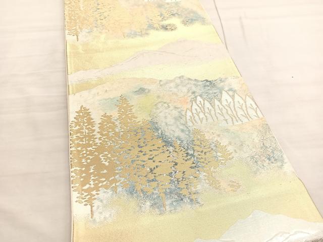 平和屋着物◎六通柄袋帯　遠山風景文　金銀糸　正絹　逸品　BAAV3455hv