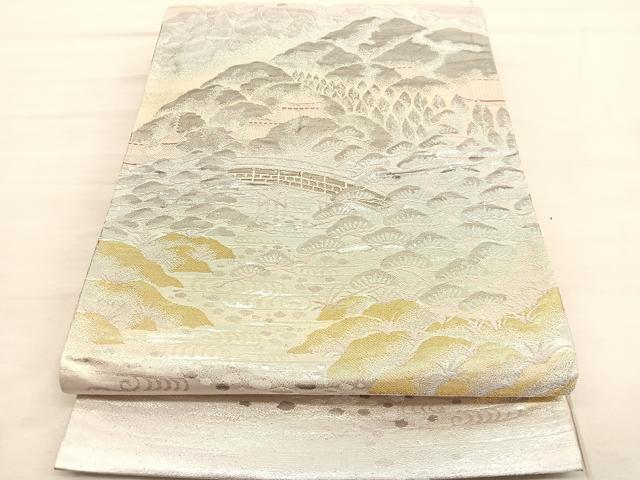 平和屋着物◎六通柄袋帯　浜松文　錦プラチナ箔　正絹　逸品　BAAV3457hv