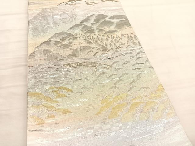 平和屋着物◎六通柄袋帯　浜松文　錦プラチナ箔　正絹　逸品　BAAV3457hv