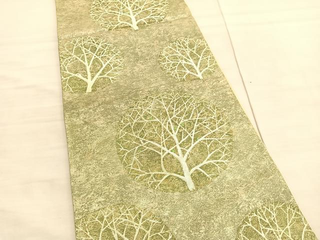 平和屋着物◎六通柄袋帯 木立 金糸 引箔 正絹 逸品 BAAV3460hv